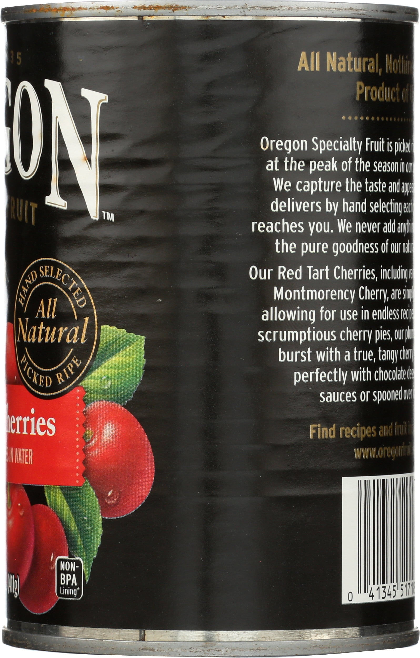 (Pack of 8) Oregon Whole Pitted Red Tart Cherries in Water, 14.5 oz