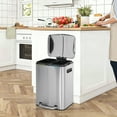 thumbnail image 2 of Kitchen Trash Can With Lid For Office Bedroom Bathroom Step Trash Bin Fingerprint-Proof Brushed Stainless Steel Garbage Can 10 Gallon/ 40L, 2 of 10