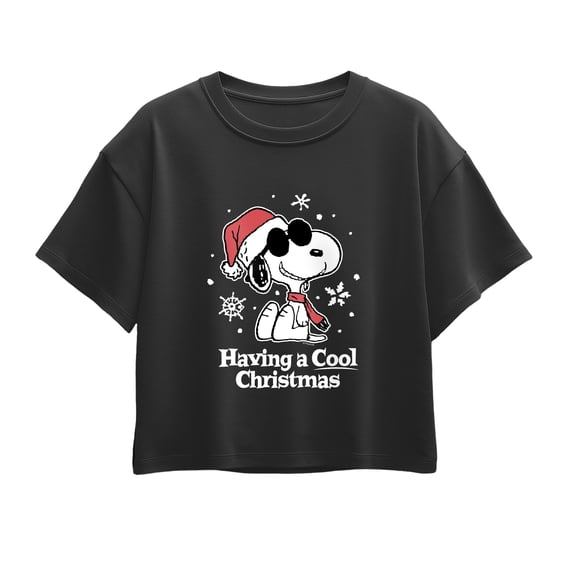 Peanuts - Having a Cool Christmas Short Sleeve Boxy Graphic T-Shirt