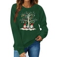 thumbnail image 2 of qelini Crewneck Sweatshirt Womens Graphic Xmas Tree Print Pullover Christmas Long Sleeve Tops Trendy Holiday Clothes, 2 of 5