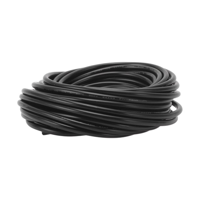 Cable de Tierra Eléctrico de Bargains Únicos, Cable de Potencia Automotriz de 25FT Negro TC 1 Pcs 24AWG 3 Conductores Totalmente Aislado y Chaqueta de Tacto Suave Universal