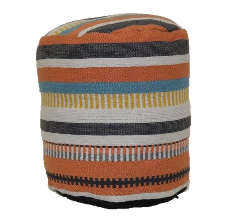 Better Homes & Gardens Multi Stripe Round Outdoor Pouf, 16" x 16" x 16", Multi-Color - image 4 of 5