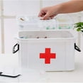 thumbnail image 3 of First Aid Kit Portable Emergency Box Plastic Medicine Storage Box with Buckle, Large Capacity, Classified Storage, Travel Empty Medicine Box for Home Car, 3 of 7
