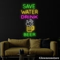thumbnail image 4 of Glowneon Save Water Drink Beer Neon Sign, Custom Quotes LED Sign, Bar Pub Cocktail Restaurant Beer, 4 of 5