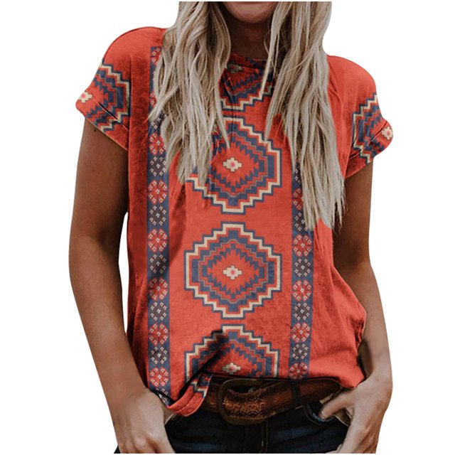 Blusa de manga corta con cuello redondo y cuello redondo para mujer Pompotops hkajfhjk462146