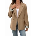 thumbnail image 3 of Blazer for Female Fall Work Office Suit Jackets Dressy Open Front Leopard Blazer Business Casual Outfits Khaki M, 3 of 9