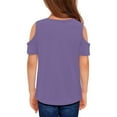 thumbnail image 6 of WOYY Toddler Girls Cold Shoulder Graphic Tee Summer Casual Short Sleeve T-Shirt, Sizes 3-12, 6 of 6