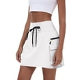 thumbnail image 4 of Sentmoon Mini Skirt High Waist Mini Skirts Active Solid Color with Zipper with Pockets Regular Fit Tennis Skirts for Work and Office 2XS-XL, 4 of 8