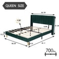 thumbnail image 6 of alazyhome Queen Size Upholstered Platform Bed Frame, Easy Assemble, Green Velvet, 6 of 6