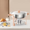 thumbnail image 2 of Ourlova Réchaud de Buffet en Acier Inoxydable 201 Rose Doré 5 L, Ensemble de 2, avec Support de Carburant à Cadre Détachable, 2 of 9