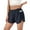 Navy, variant on BadPiggies Women's Quick-Dry Running Shorts Elastic High Waisted Athletic Shorts Pants Sporty Workout Shorts with Zipper Pocket (L, Gray)