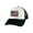 Black/White, variant on Tattered US Flag Adjustable Trucker Hat - Red