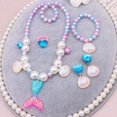 thumbnail image 1 of New 5pcs Girls Mermaid Pearl Necklace Bracelet Ring Earring Set Kids Toys Children Princess Accessories Girls Birthday Gifts5pcs pink He Qiyong unisex, 1 of 1