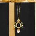 thumbnail image 3 of Ross-Simons Italian Cultured Pearl, Black Onyx and Green Agate Pendant Necklace in 18kt Gold Over Sterling Silver, Women's, Adult, 3 of 5