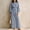 New-Dark Blue, variant on Fashion Women's Striped Two Piece Set Crew Neck Long leeve Top Wide Leg Pants Loose Casual Comfort Daily Trendy Outfit Sets