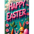 thumbnail image 4 of Colorful Happy Easter Banner with Bunny Carrot and Flower Elements Party Backdrop Decoration for Easter Celebrations Egg Hunts Family Gatherings Spring Parties, 4 of 4