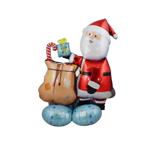 Globo navideño Regalo navideño Accesorios para fotos Globo de pie Globo navideño para Regalo Papá Noel 100x125cm