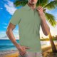 thumbnail image 1 of Playeras Elvqul Hombre de Color Sólido Manga Corta Verde con Solapa Economicas Botones, 1 of 7