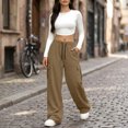 thumbnail image 2 of VV AVEORS Cargo Sweatpants For Women Baggy Drawstring Waist Hiking Pants Lightweight Y2k Athletic Joggers With Pockets Light Brown S, 2 of 7