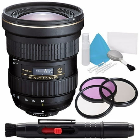 Tokina AT-X 14-20mm f/2 PRO DX Lens for Canon EF (International Model) No Warranty + Deluxe Cleaning Kit + 82mm 3 Piece Filter Kit Bundle