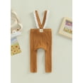 thumbnail image 4 of Cenuakty Baby Boys Girls Suspender Pants, Sleeveless Lace Trim Ribbed Knit Overalls Leggings, 4 of 9