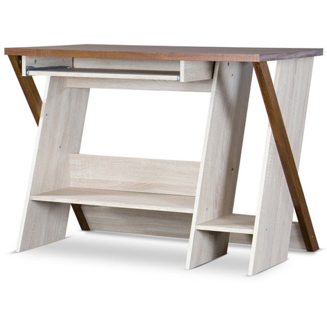 Baxton Studio Bureau d'Ordinateur Rhombus en Oak