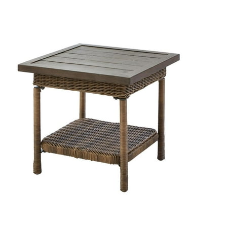 Hampton Bay Fws80486e Beacon Park Steel Wicker Outdoor Accent Table Departments