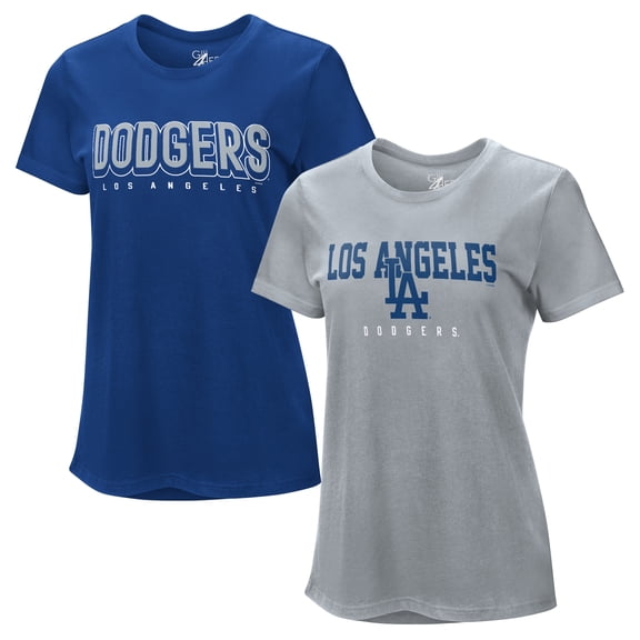 Women's G-III 4Her by Carl Banks Royal/Heather Gray Los Angeles Dodgers Two T-Shirt Combo Pack