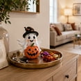 thumbnail image 6 of 4.2 Inch Witch Hat Ghost Pumpkin Figurine, Resin Spooky Table Statue, Tiered Tray Ornament for Mantel Shelf and Halloween Party Decor, 6 of 7