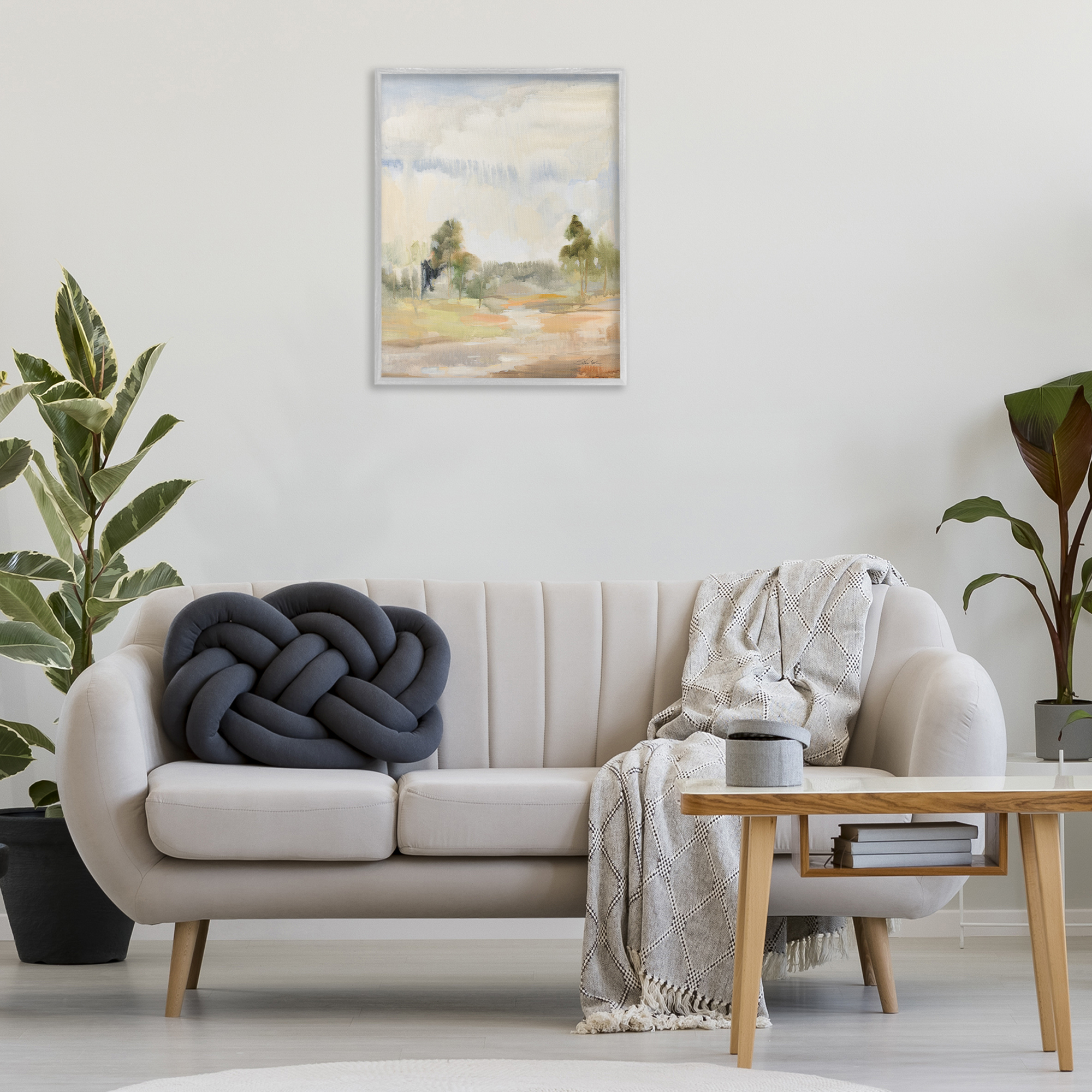 Stupell Industries Light Summer Rain Landscape Painting Gray Framed Art Print Wall Art, 24 x 30
