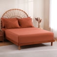 thumbnail image 5 of Sheet&Joy Twin Comforter Set with Sheets Burnt Orange - 5 Pieces Boho Tufted Shabby Chic Bed in a Bag, Fluffy Soft Farmhouse Bed Set for All Seasons, 5 of 7