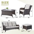 thumbnail image 7 of POCASSY 6 Piece Rattan Sofa Seating Group with Cushions, 7 of 7