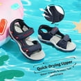 thumbnail image 3 of Dream Pairs Kids Sports Sandals Girls Boys Outdoor Summer Beach Athletic Sandals Casual Walking Sandals 170891_K NAVY/RED Size 9, 3 of 7