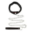 thumbnail image 3 of Tachiuwa Réglable Coussin en Cuir Collier Choker avec Chaîne Laisse Amovible Noir + Rouge, 3 of 7