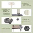 thumbnail image 3 of Pefilos Adjustable 90"-108" Tall Cat Tree for Indoor Cats, Multilevel Cat Tower with Sisal Scratching Posts, Floor-to-Ceiling Cat Condo for Adult Cats, Gray, 3 of 7