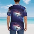 thumbnail image 4 of Fuzoiu Planets Stars And Galaxies Print Hawaiian Shirt for Men, Summer Beach Casual Short Sleeve Button Down Shirts, Men’s Beach Summer Shirts with Pocket,Small, 4 of 7