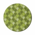 thumbnail image 1 of Leaves Mouse Pad for Computers, Repetitive Botanical Theme Abstract Trees Motifs Art Pattern, Round Non-Slip Thick Rubber Modern Gaming Mousepad, 8" Round, Olive Green Apple Green, by Ambesonne, 1 of 2