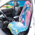 thumbnail image 3 of POLERO 1 Pack Car Seat Towel Cover Easy Install, Compatible with Van Truck Car Interior Plush Microfiber Car Seat Cover Watercolor Two Dolphins, 3 of 7
