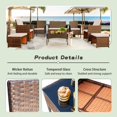 thumbnail image 4 of Vineego 8 Pieces Patio Furniture Set Outdoor All Weather Cushioned Wicker Chairs with Ottoman and Glass Table(Beige), 4 of 8
