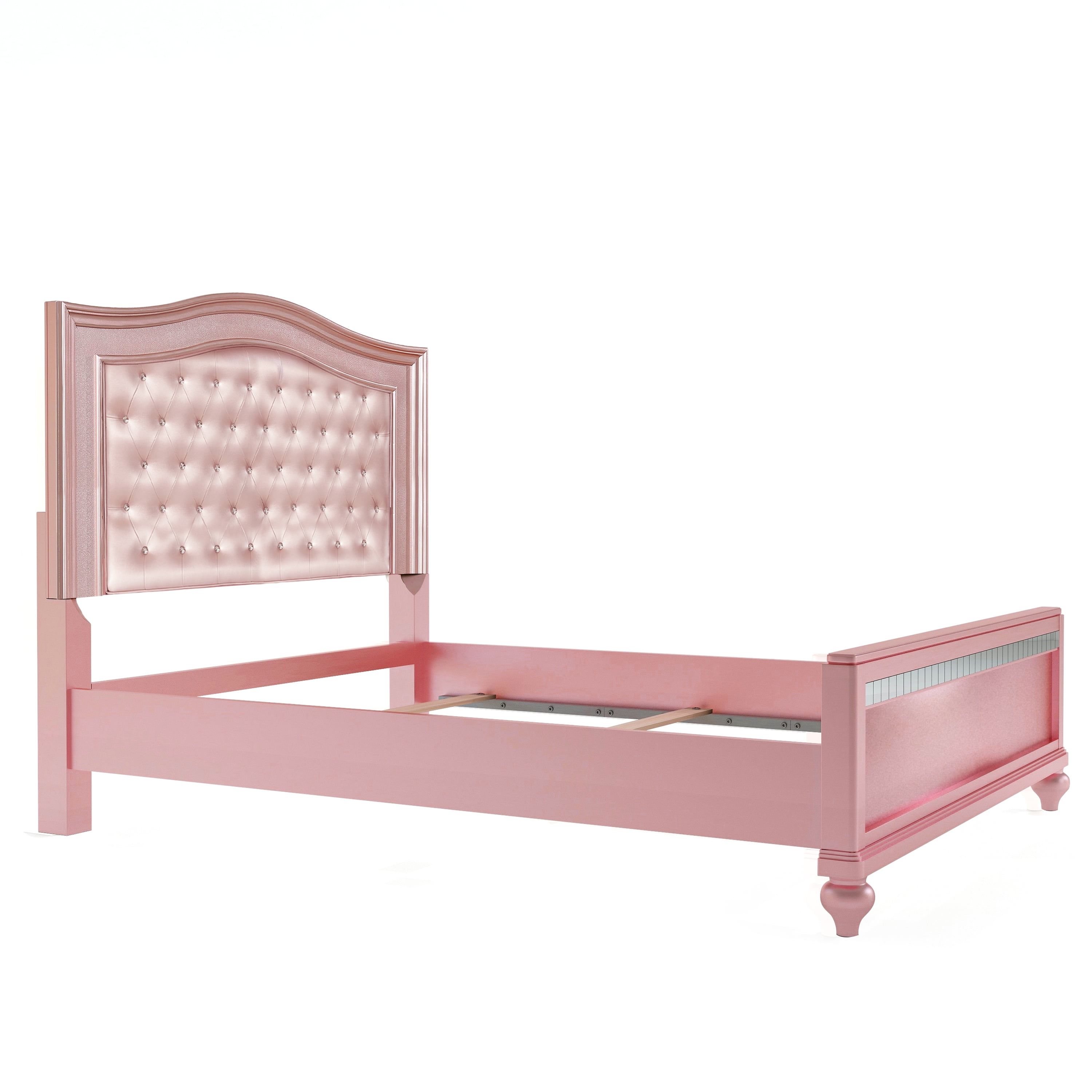 Furniture of America Mikke Contemporary Panel Bed, Full, Rose Gold