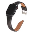 thumbnail image 1 of Correa de cuero compatible con Apple Watch Band de 42 mm, 44 mm y 45 mm, correa de repuesto de cuero de grano superior fino para iWatch SE y Series 7/6/5/4/3/2/1 (negro, 42 mm, 44 mm, 45 mm), 1 of 4