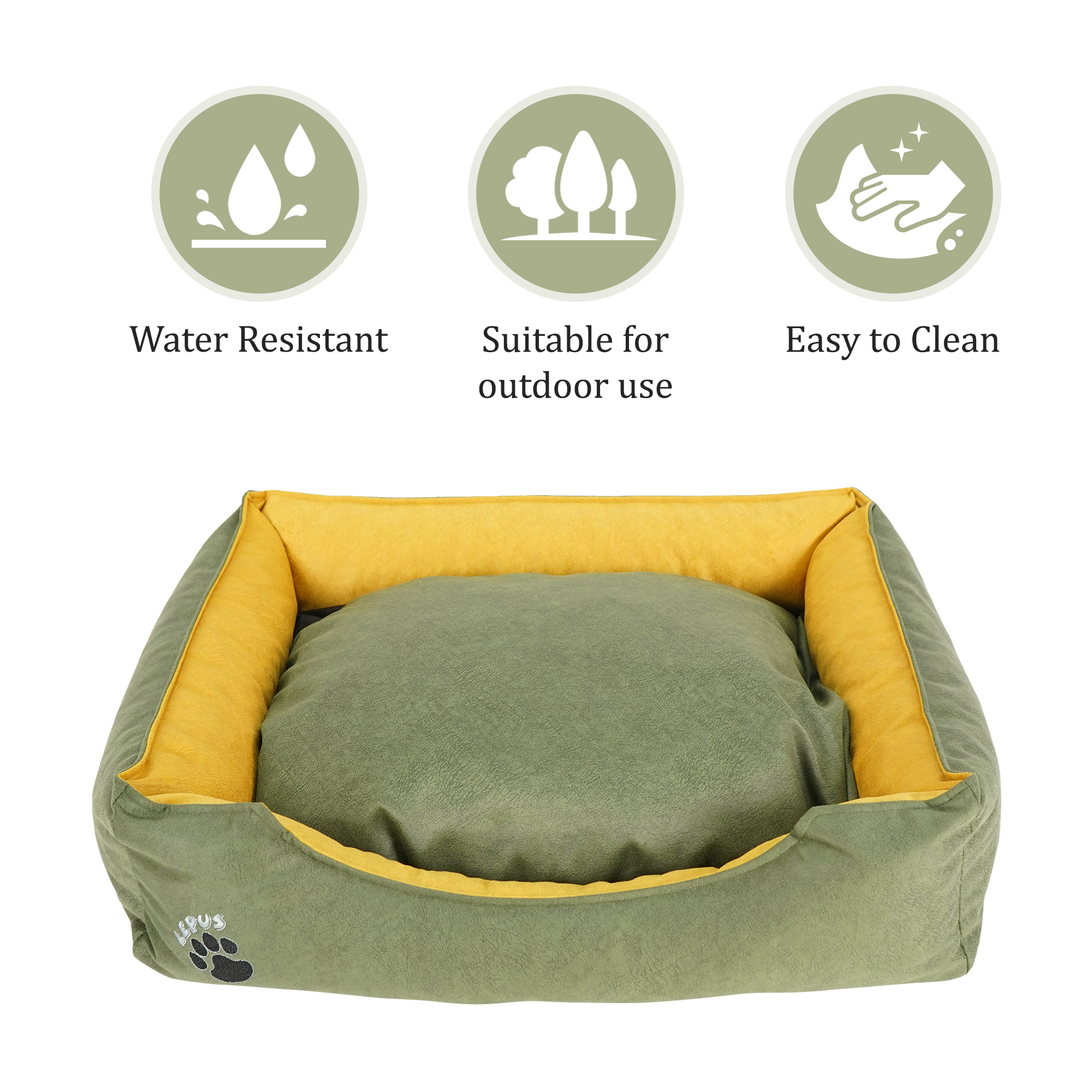 SUSSEXHOME Pets 23.5 x 17.3 x 7 Inches Washable Dog Bed for Medium Dogs - Durable Waterproof Sofa Dog Bed with Sides - (GREEN) - image 5 of 7