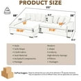 thumbnail image 2 of 111'' Modern Sectional Sofa, L-Shaped Corduroy Couch with Left Chaise Daybed, Extra-Wide Oversized Lounge, 8 Pillows, Corner Sofa Set for Living Room, Apartment, Office, Hotel, Bedroom, Green, 2 of 9