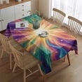 thumbnail image 2 of Colorful Tie Dye Burst Pattern Rectangle Tablecloth 60"x84",Waterproof Polyester Rectangle Table Cloth, Wipeable Spillproof Polyester Tablecloth for Dining, Camping, Indoor and Outdoor, 2 of 5