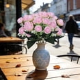 thumbnail image 6 of SLYNSHome 5 Branch 10 Mini Rose Heads Purple Artificial Flowers Bouquet Wedding Home Office Decor, 6 of 7