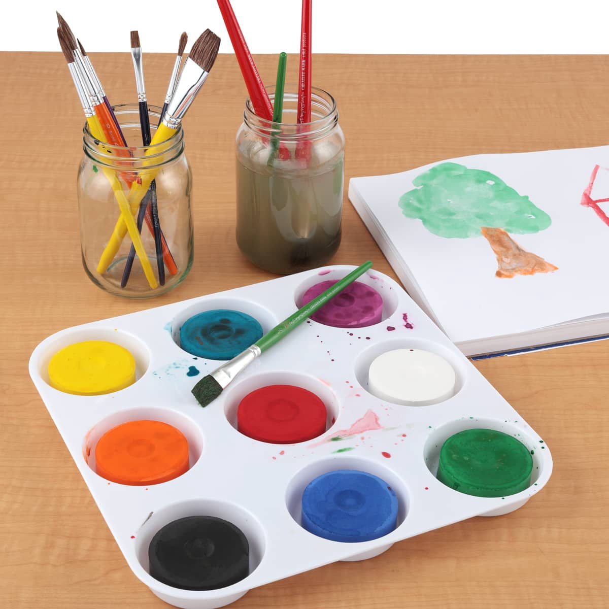 First Impressions Non-Toxic Tempera Paint Cakes - Vibrant Tempera Paint Cakes for All Ages, Safe Painting, Kids Creativity, & More! - 3 Pack