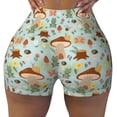 thumbnail image 2 of Rateoe Mushroom House Insect Frog Printed Power Workout Shorts for Women Tummy Control Squat Proof Ribbed Thick Seamless Scrunch Active Short-Medium, 2 of 8