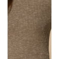 thumbnail image 5 of INSPIRE CHIC  Women's Sweater Dress Crew Neck Collar Long Puff Sleeve Side Pockets Solid Color Dresses XS Camel, 5 of 6