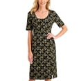 thumbnail image 4 of Connected Womens Petite Printed Midi Dress, Green/4P, 4 of 4