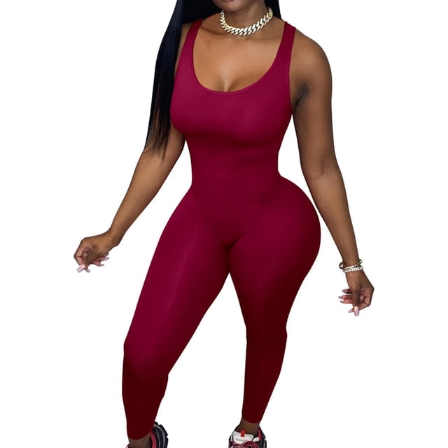 Snoarin Capris d'Été Grande Taille pour Femmes Mode d'Été Femmes Débardeur Sans Manches Col Rond Uni Combinaisons Élastiques Décontractées Pantalons pour Femmes en Solde